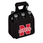 Picnic Time University of Nebraska - Lincoln Cornhuskers 6-Bottle Insulated Neoprene Beverage Carrier, Black thumbnail 1