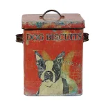 3R Studios Vintage Red Metal Boston Terrier Dog Biscuit Container - Kitchen Canister thumbnail 1