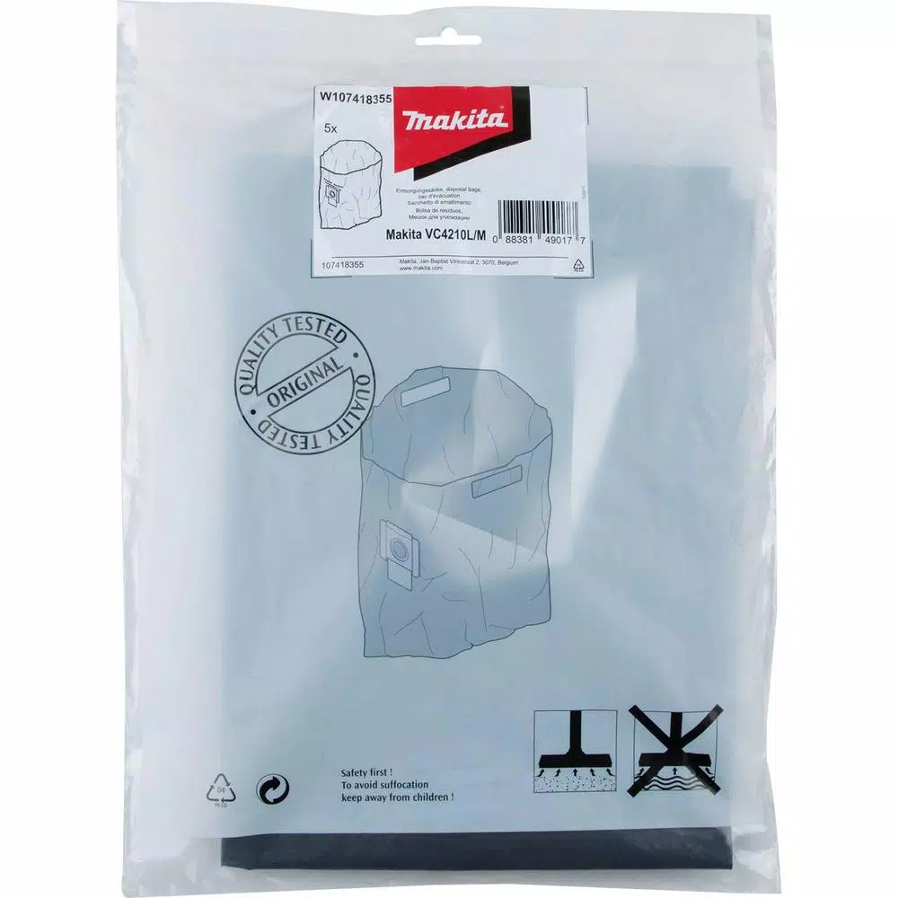 Makita VC4210 Plastic Disposal Bags, 5-Pack (W107418355)