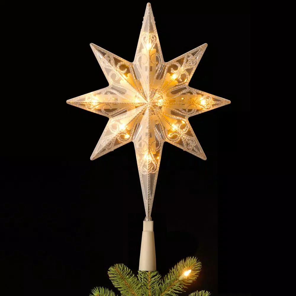 National Tree Company 11 in. Bethlehem Star Tree Topper with Warm White LED Lights