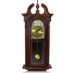 Bedford Clock Collection 38 in. Grand Antique Cherry Oak Chiming Pendulum Wall Clock with 4 Chime Melodies thumbnail 1