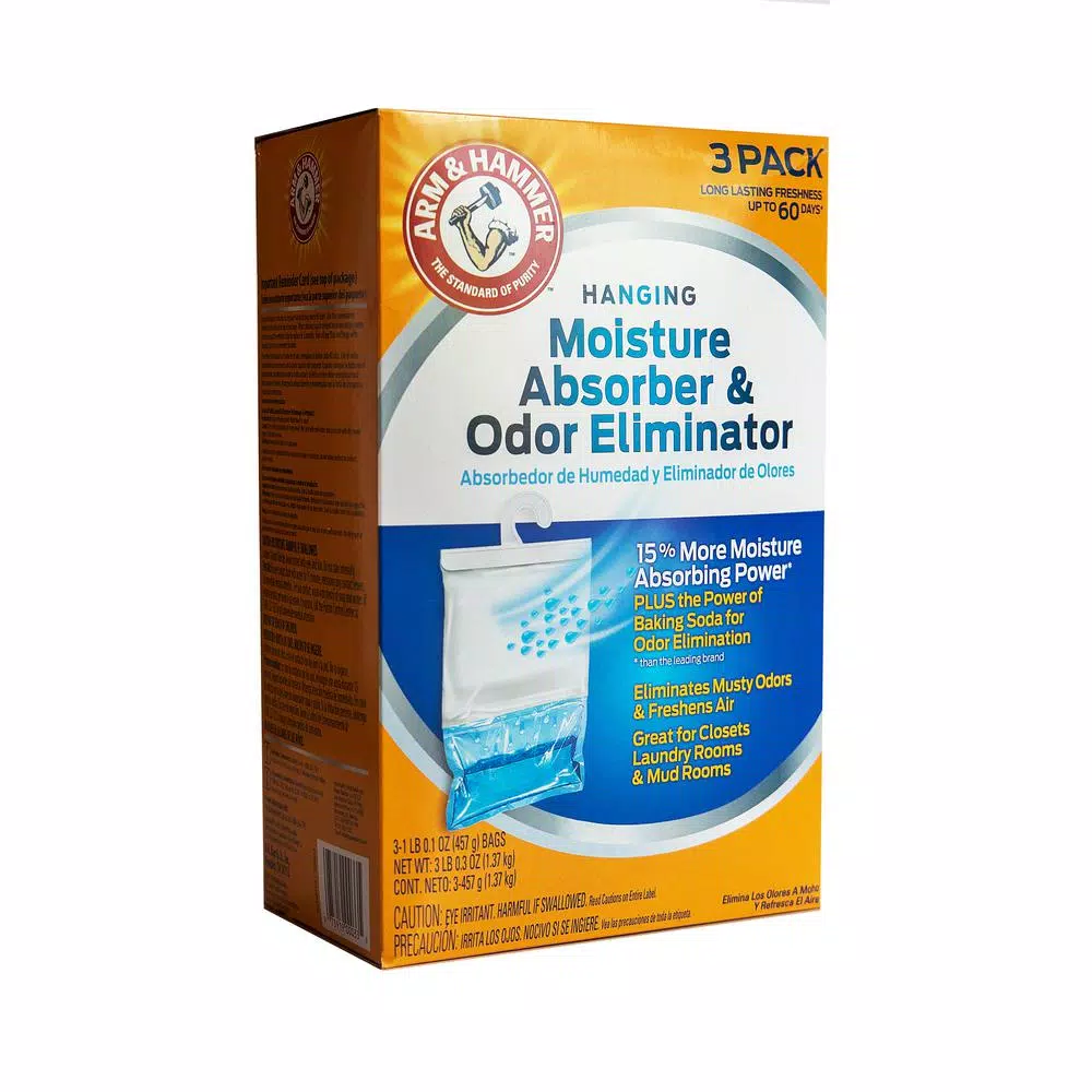 Arm & Hammer Hanging Moisture Absorber and Odor Eliminator, 16 oz (3-Pack)