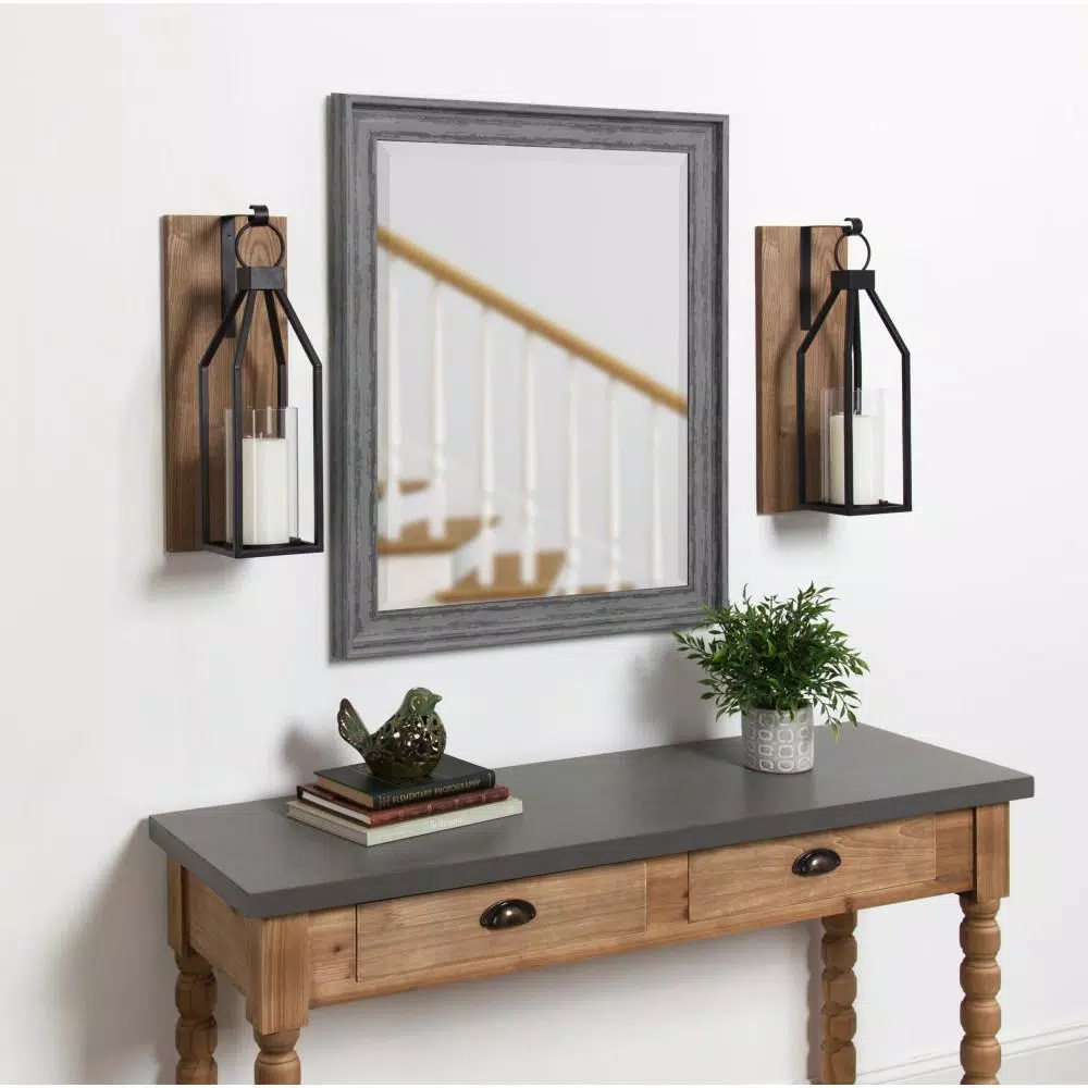 Kate and Laurel Oakly Rustic Brown Wood and Metal Candle Sconce