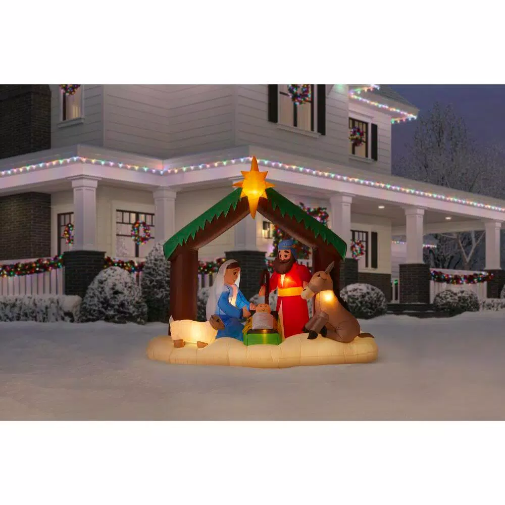Home Accents Holiday 6.5 ft. LED Inflatable Nativity Scene Airblown Holiday Decoration