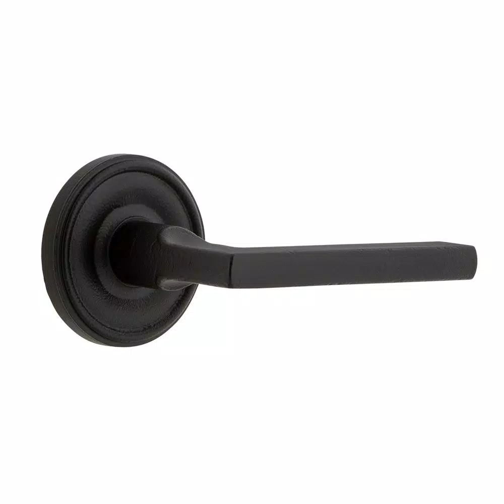 Unbranded Ageless Iron Loch Rosette Dirk Door Lever Passage Set, Black Iron