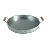 Artland Masonware 16 in. Galvanized Steel Round Serving Tray with Riveted Handles thumbnail 1