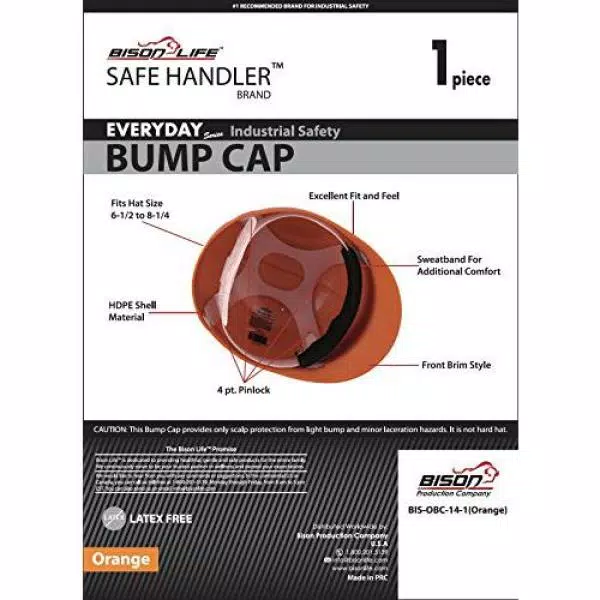 Safe Handler Bison Life Safe Handler Everyday Series Orange HDPE Bump Cap with 4-Point Pin Lock