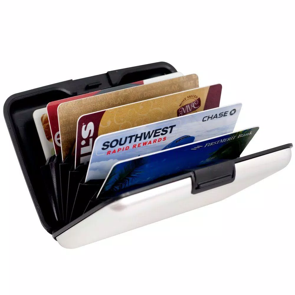 Trademark Aluminum RFID Blocking Credit Card Wallet - Silver Hard Case