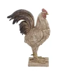 LITTON LANE Textured Beige Rooster Polystone Sculpture - Farmhouse Style Statuary thumbnail 2