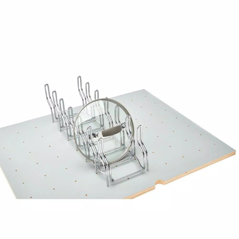 Rev-A-Shelf Chrome Drop-in Lid Organizer for Drawer Peg Board System, 16.875 in. D