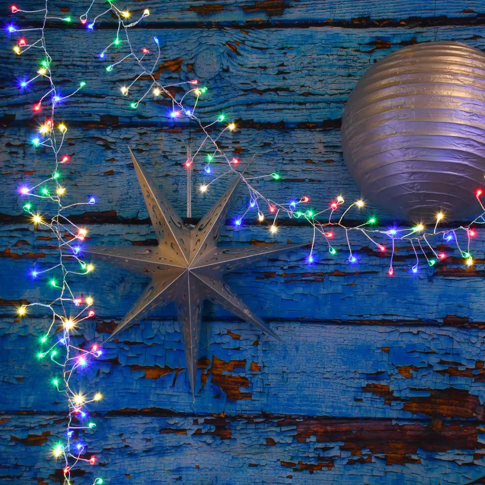LUMABASE 100-Light Multi-Color Firecracker Fairy LED String Lights, Battery Operated (Set of 2)