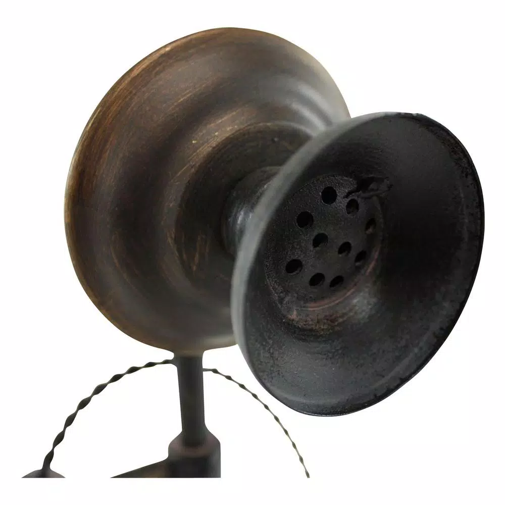 Aspire Home Accents Black Graham Metal Telephone Decorative Collectible - Distressed Black, Purple & Gold