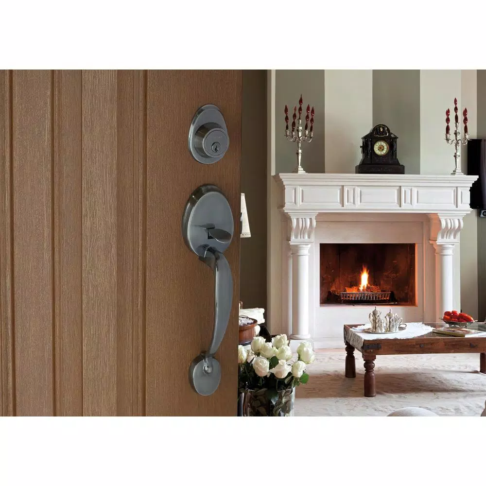 Copper Creek Colonial Handleset with Waverlie Lever Trim, Antique Nickel