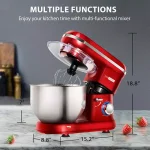 VIVOHOME 6 Qt. Electric Stand Mixer, 650W 6-Speed Tilt-Head Mixer with Stainless Steel Bowl and Accessories, Bright Red thumbnail 5