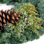 VAN ZYVERDEN 24 in. Fresh Cut Pacific Northwest Mixed Christmas Wreath with Noble Fir, Cedar, Juniper, and Pine Cones thumbnail 5