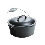 Lodge 5 Qt. Cast Iron Dutch Oven with Lid and Spiral Bail Handle, Black thumbnail 1