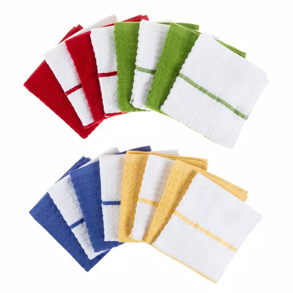 Unbranded Weymouth Home 16-Piece 100% Cotton Waffle Weave Kitchen Dish Cloth Set