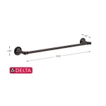 Delta Silverton 24 in. Towel Bar in Venetian Bronze, Mid-Century Style thumbnail 2