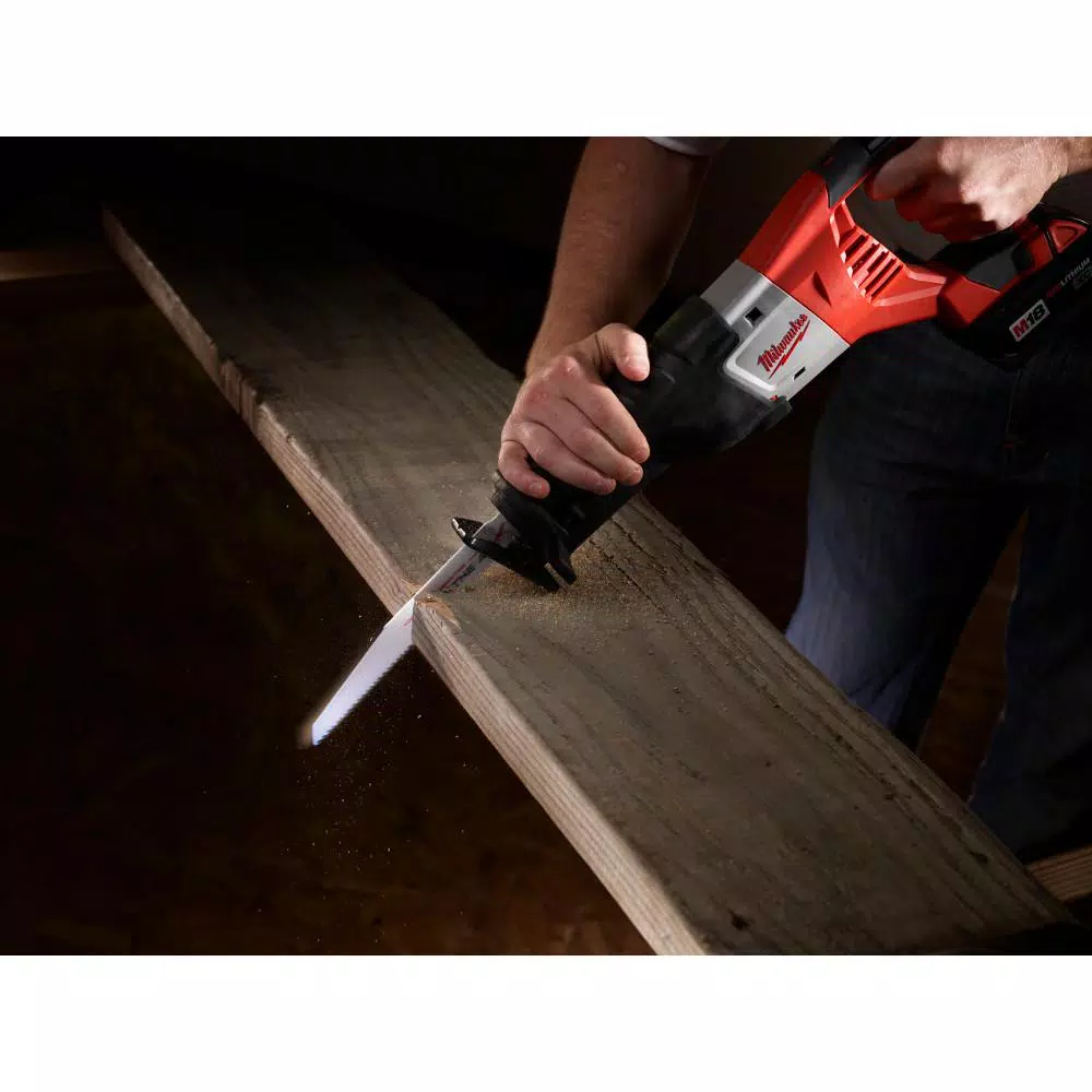 Milwaukee AX Carbide Teeth Reciprocating Saw Blades, 6 in., 5 TPI, Nail-Embedded Wood (6 Pack)