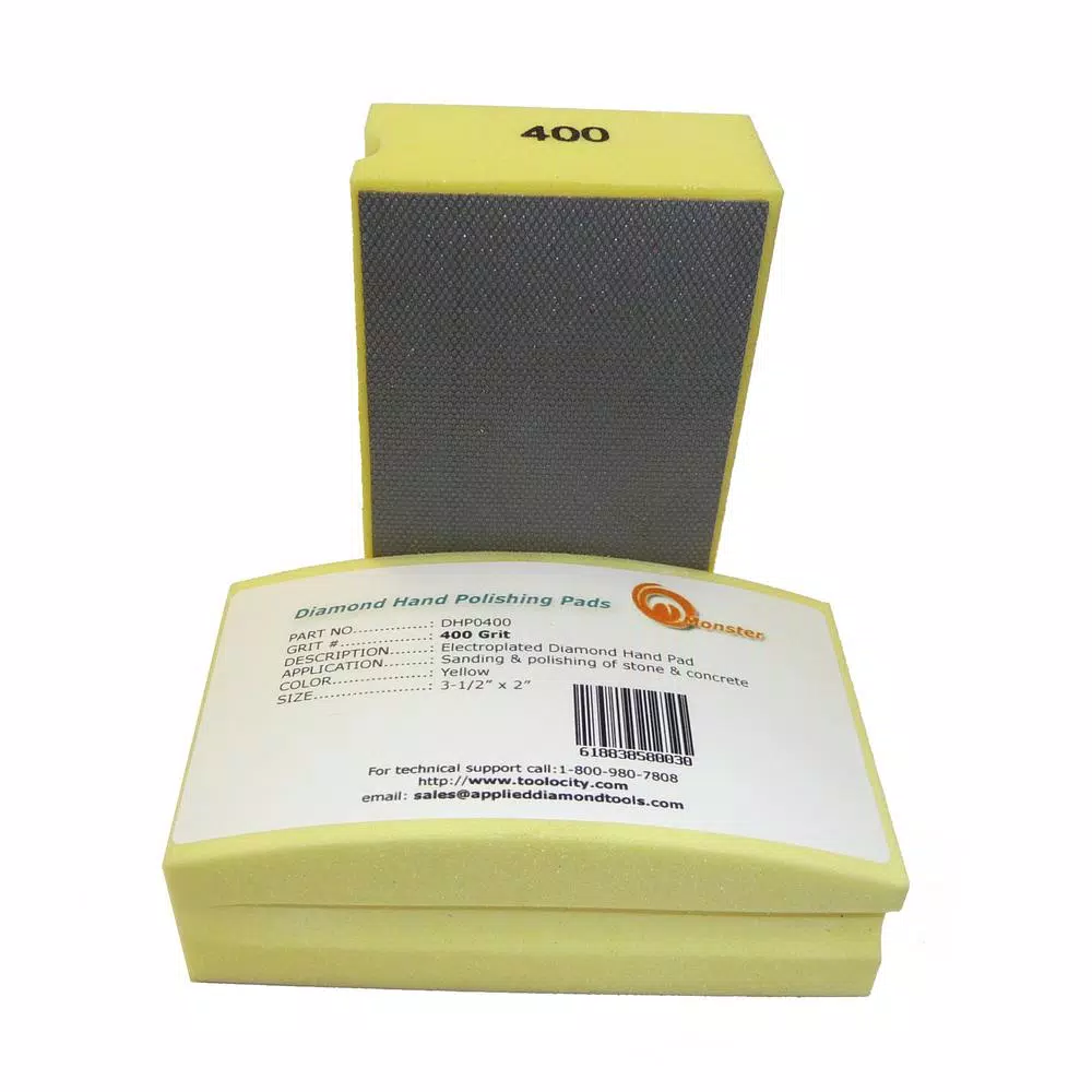 Monster Diamond Hand Polishing Pads Block Type 7-Set for Granite, Marble, and Concrete
