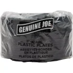 Genuine Joe 9 in. Black Disposable Plastic Plates, 125 Count Case thumbnail 3