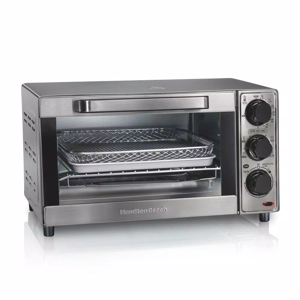 Hamilton Beach Sure-Crisp 4-Slice Air Fryer Toaster Oven, Stainless Steel