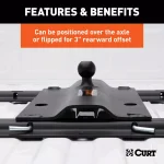 CURT Bent Plate 5th Wheel Rail Gooseneck Hitch with 2-5/16" Offset Ball thumbnail 2
