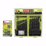 RYOBI 37-Piece Black Oxide Index Drill Bit Set with Bonus 8-Piece Impact Rated Driving Kit thumbnail 1