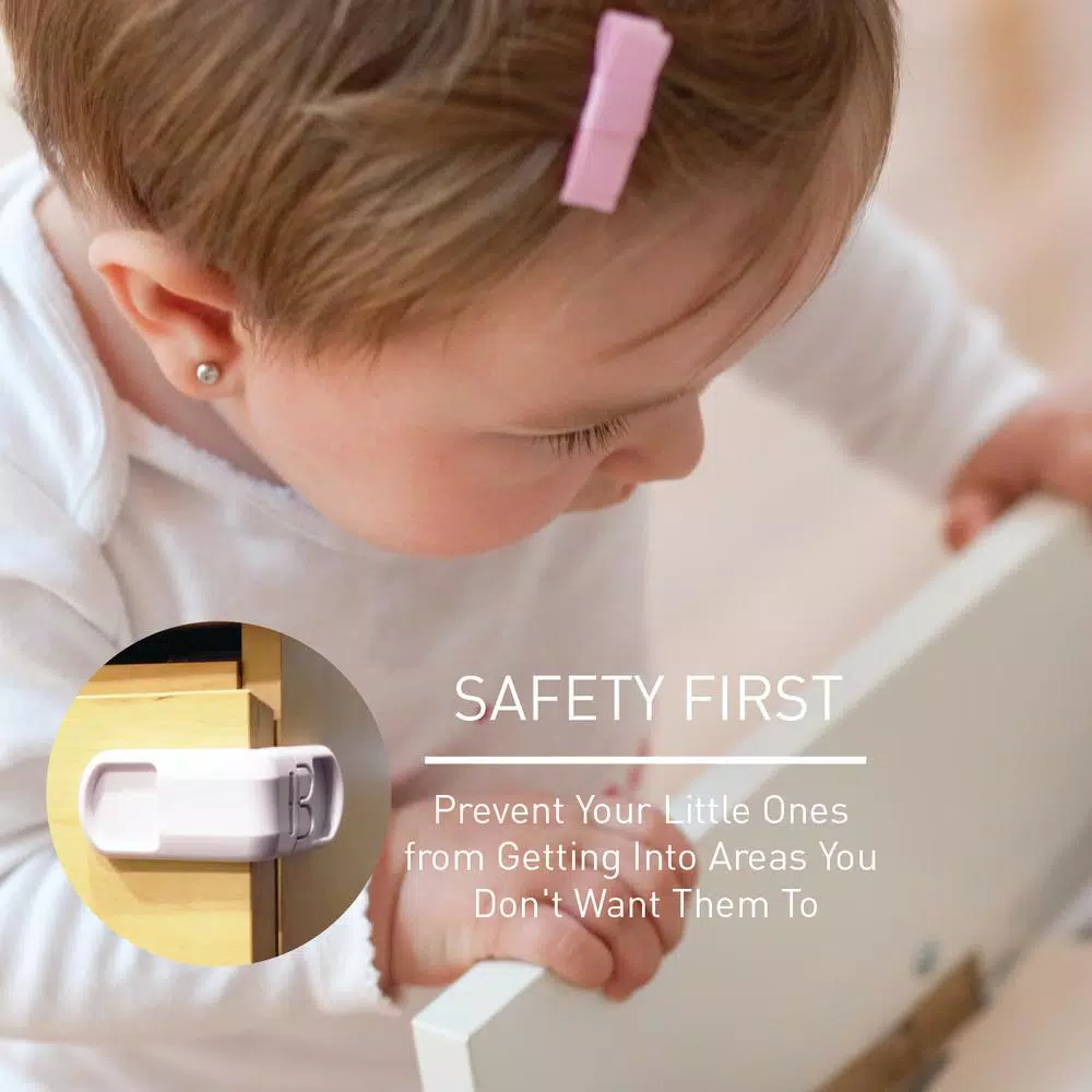 SecurityMan Childproofing Drawer and Cabinet Safety Locks (6-Pack) - Universal Baby Proofing Latches