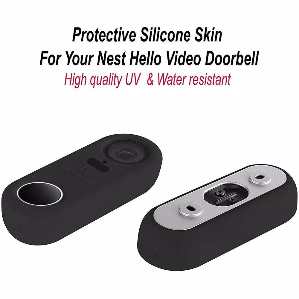 Wasserstein Black Protective Silicone Skin for Google Nest Hello Video Doorbell