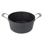 masterpan Granite Ultra 5 qt. Cast Aluminum Nonstick Stock Pot with Glass Lid, Black Marble thumbnail 2