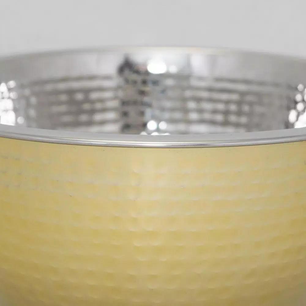 ExcelSteels 5 Qt. Professional Stainless Steel Hammered Mixing Bowl with Gold Tone