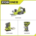 RYOBI 18V ONE+ 3-1/4 in. Planer, 1/4 Sheet Sander, and Fixed Base Trim Router Combo Kit (Tools Only) thumbnail 2
