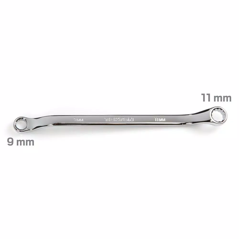 TEKTON 9 mm x 11 mm 45° Offset Double Box End Wrench, Chrome Vanadium Steel