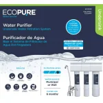 EcoPure Under Sink Water Purifier System with 3-Stage Carbon Block Filtration and Chrome Faucet thumbnail 9