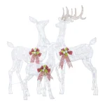 Home Accents Holiday 3-Piece Fantasleigh Outdoor Christmas Deer Family Sculpture with 295 LED Cool White Lights thumbnail 1
