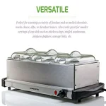Ovente FW153W 3-Tray Buffet Server with Stand-Alone Warming Tray, Stainless Steel thumbnail 2
