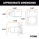 CURT 7-Way RV Blade Connector Plug & Socket Kit with Hardware thumbnail 5