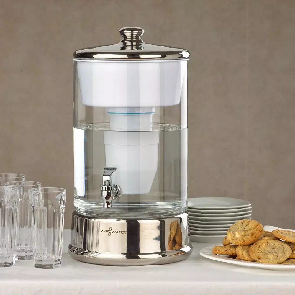 Zero Water ZeroWater 40-Cup Glass Water Filter Pitcher Carafe with Ready-Pour Technology, Clear