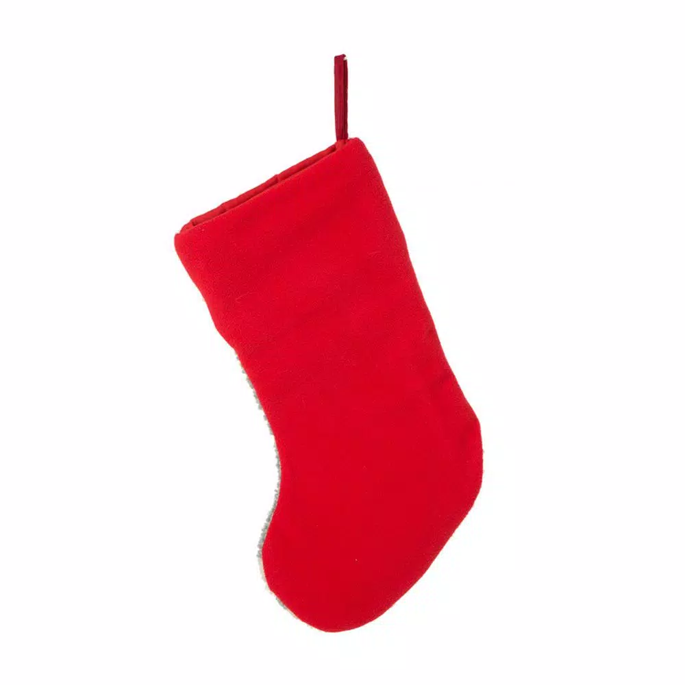 Glitzhome Handmade Hooked Cat Christmas Stocking, 20 in. Holiday Decor