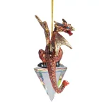 Design Toscano 3.5 in. Diamond Dragon Gothic Holiday Ornament thumbnail 1