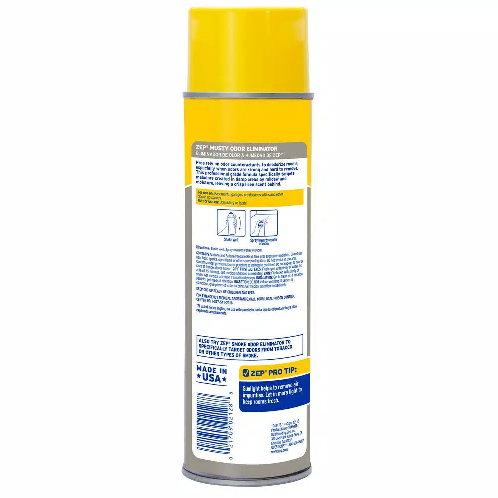 ZEP Musty Odor Eliminator Air Freshener Spray, 10 oz.