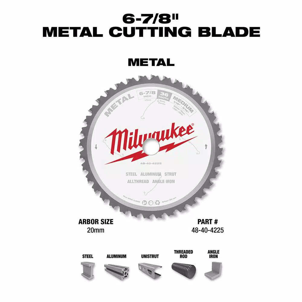 Milwaukee 6-7/8 in. 36T Carbide Metal Cutting Circular Saw Blade