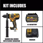DEWALT 20V MAX Brushless 1/2 in. Hammer Drill/Driver Kit with FLEXVOLT ADVANTAGE & 6.0Ah Battery thumbnail 2