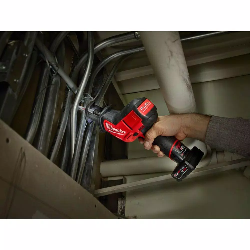 Milwaukee M12 FUEL 12V Cordless 3/8 in. Stubby Impact Wrench and HACKZALL Combo Kit with (2) 3.0 Ah Batteries