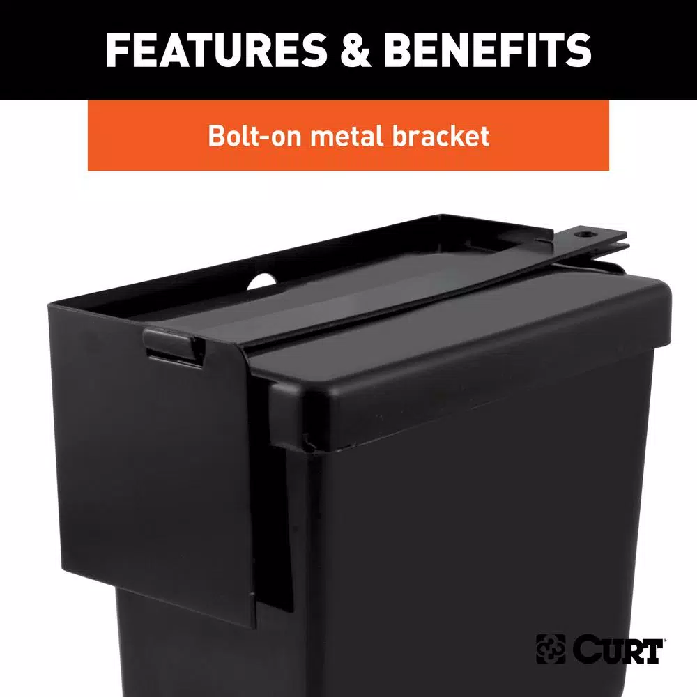 CURT Breakaway Battery Case with Lockable Metal Bar, 5-7/8" x 5-3/8" x 3-1/2"