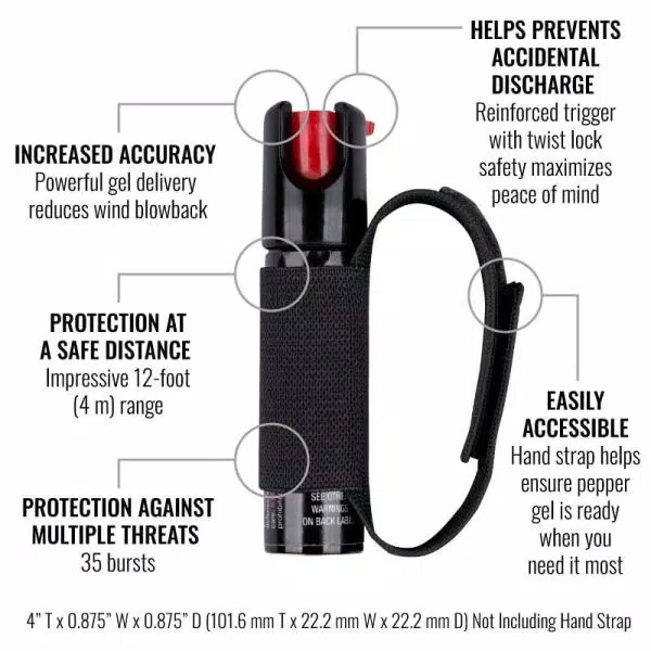Sabre Red Runner Pepper Spray with Adjustable Hand Strap - Police Strength Gel