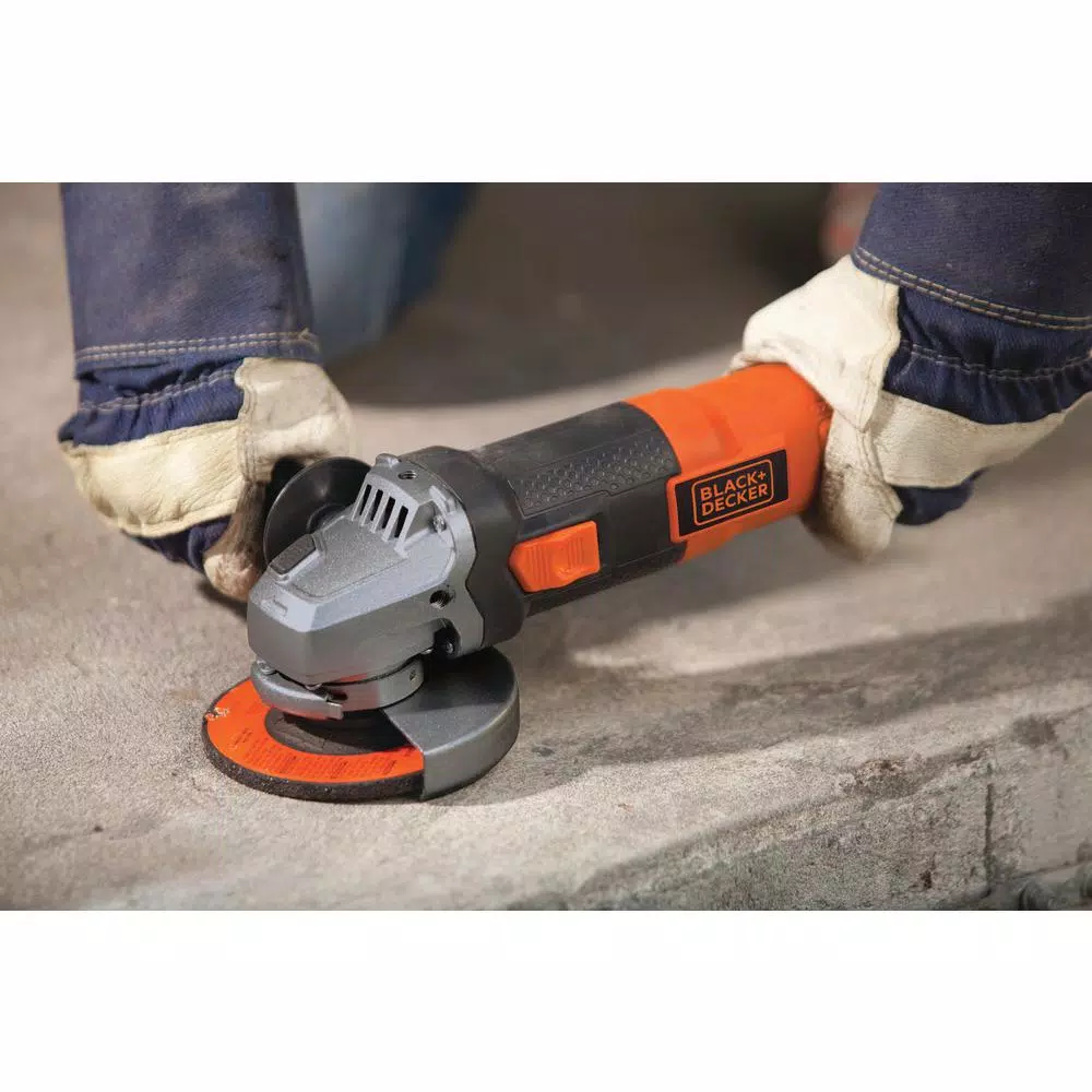 BLACK+DECKER BDEG400 4.5-in. 6.5 Amp Corded Angle Grinder, 10,000 RPM