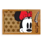 TOSCANA Minnie Mouse Icon Glass Top Serving Tray and Cheese Knife Set, Rubberwood & Bamboo thumbnail 1