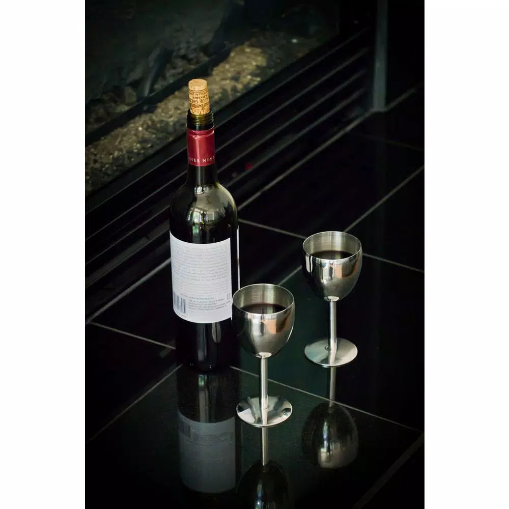 Visol Antoinette Stainless Steel Wine Glass Set, 6 oz, Set of 2